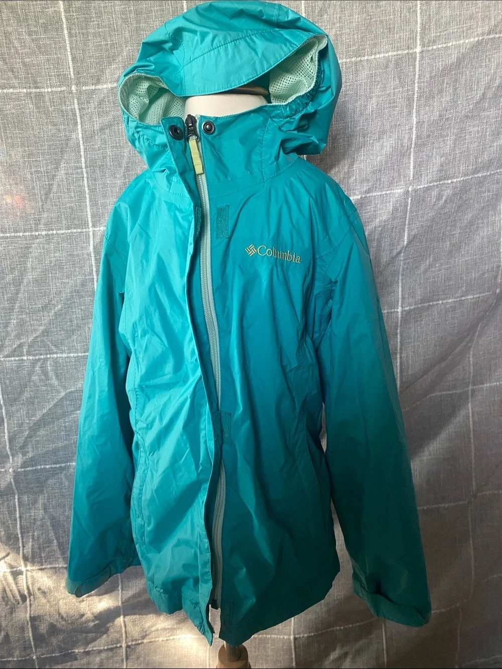 Nike Kids Red Striped Hoodie with Orange Accent & Teal Raincoat